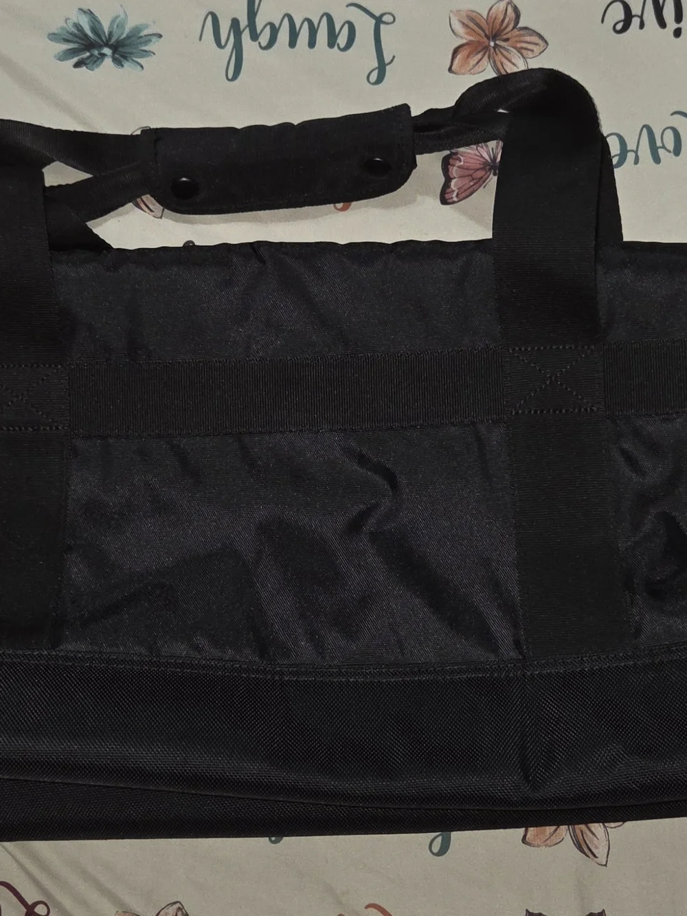 Adidas Men's Black and Gold Logo Tote Bag